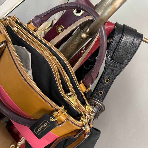 COACH Mini Borough Retro Color Block Hand/Crossbody Bag - Picture 2 of 11